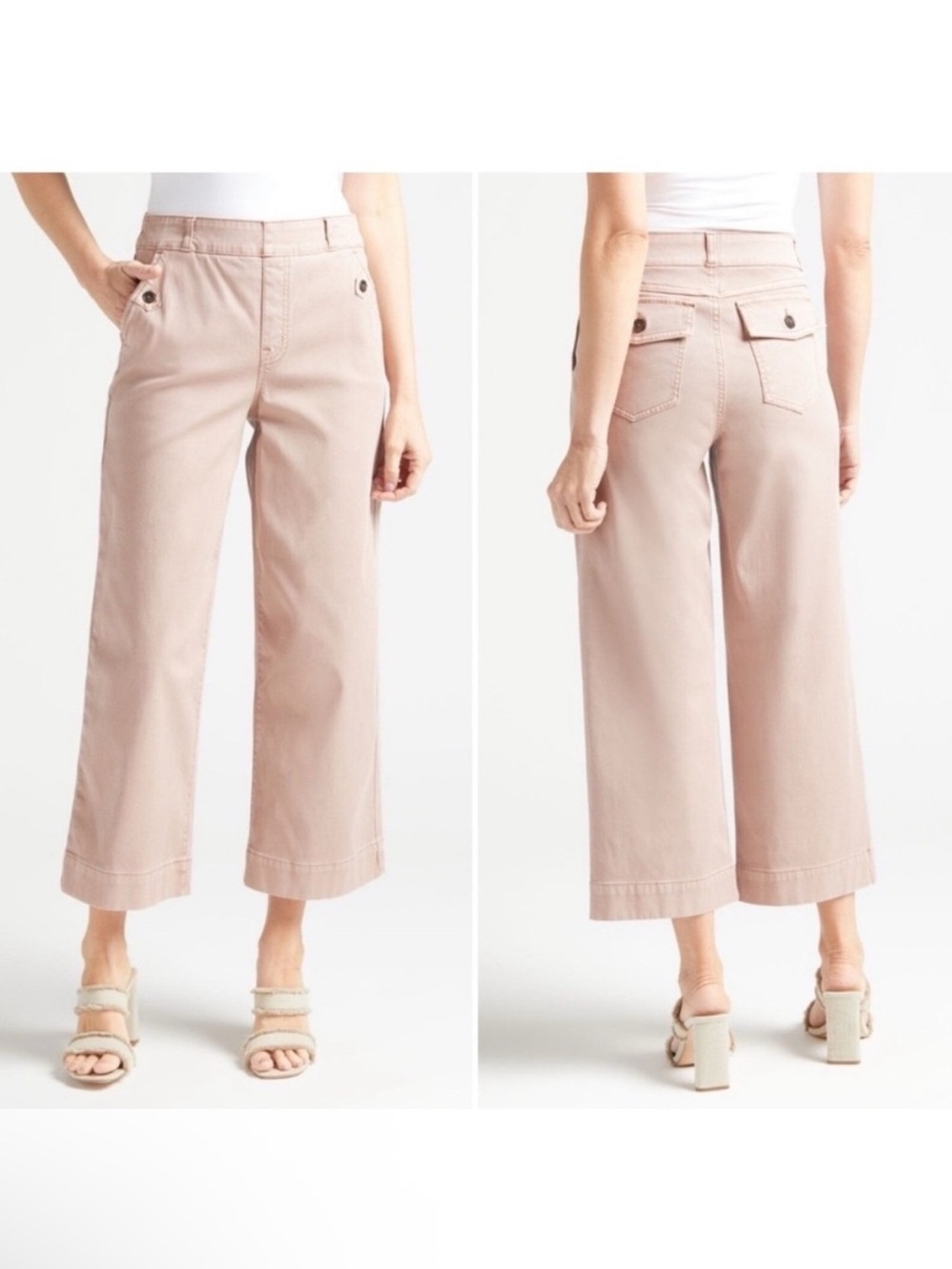 Spanx twill wide leg pants M